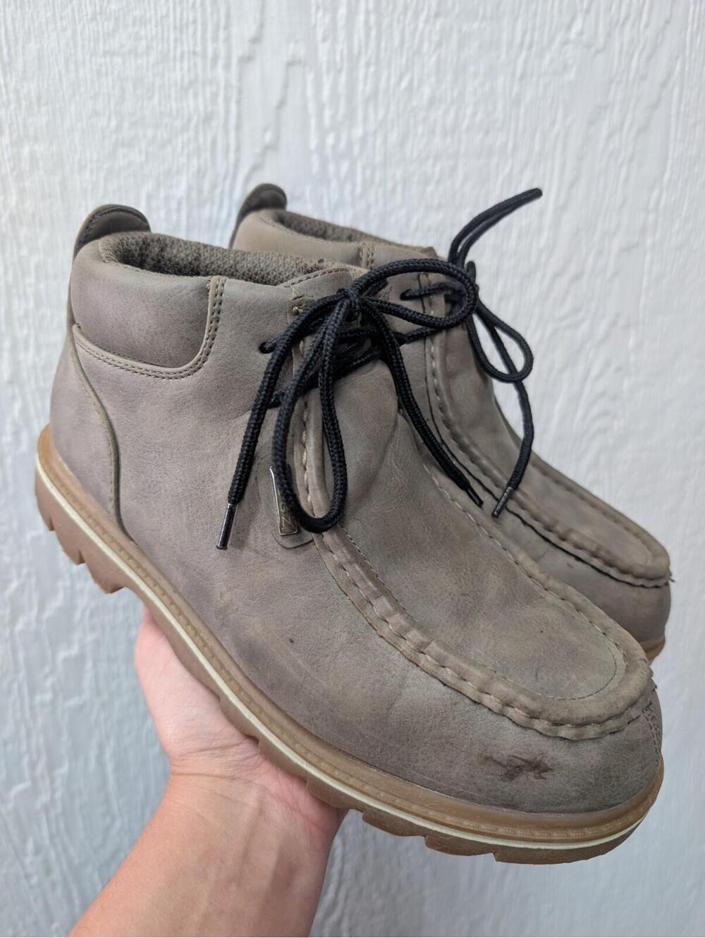 Lugz Fringe Moc Toe Chukka Boots Gray Leather Men's Size US 9.5 EU 43